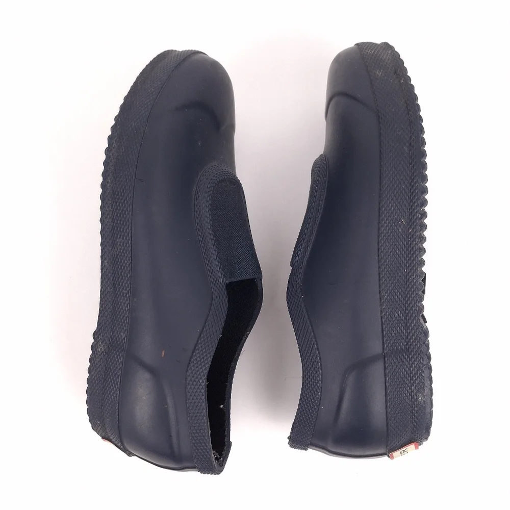 Hunter kids Plimsoll slip on rain shoes waterproof rubber outdoor navy blue
